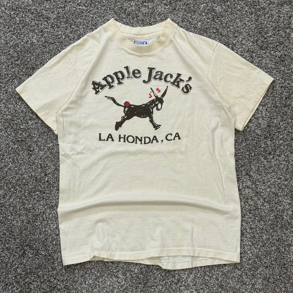 Vintage 1984 Apple Jacks California Hanes Beefy Tee Single Stitch Mens M - Picture 2 of 6